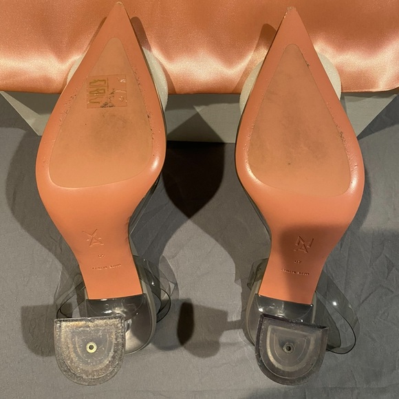 Amina Muaddi Begum Crystal PVC Light Grey Slingbacks - Picture 9 of 16